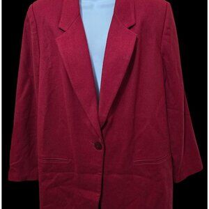 Vintage Harbor Red Wool Blend Blazer Jacket Size old money, elegant classic